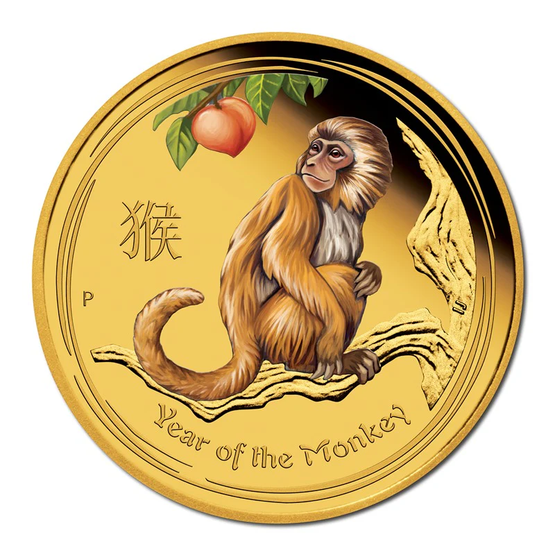 2016 Year of the Monkey Coloured 1/10oz Gold Proof - Image 2