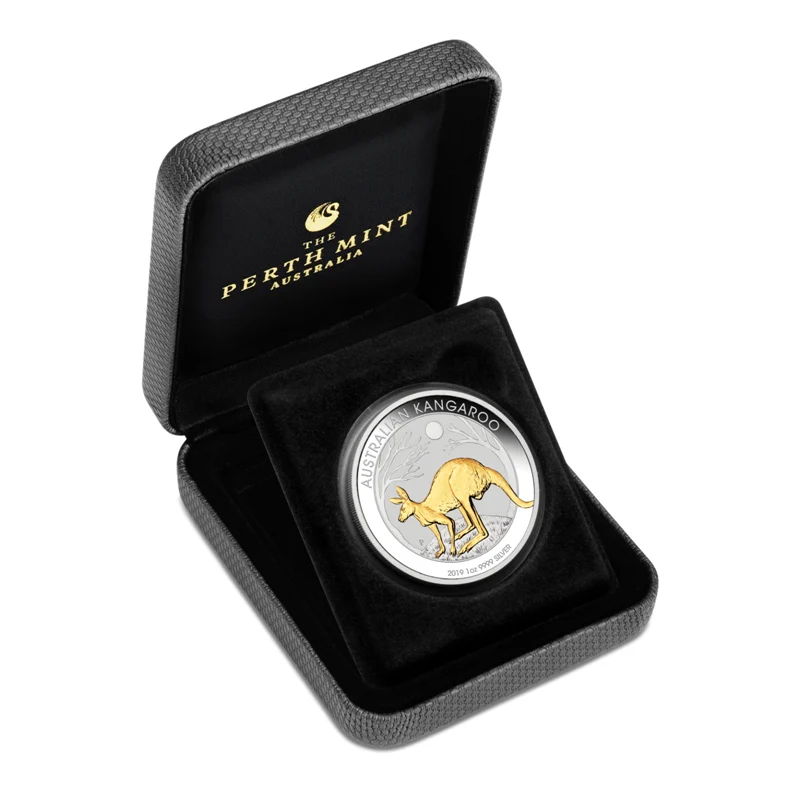2019 Kangaroo 1oz Silver Gilded - Image 4