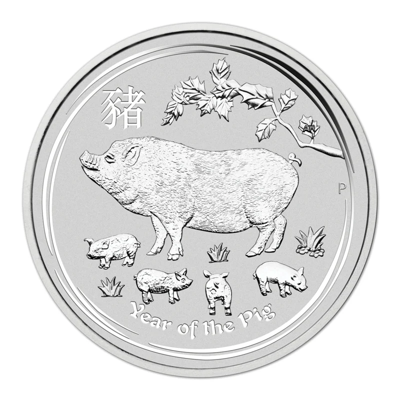 2019 Year of the Pig 1oz 99.99% Silver UNC