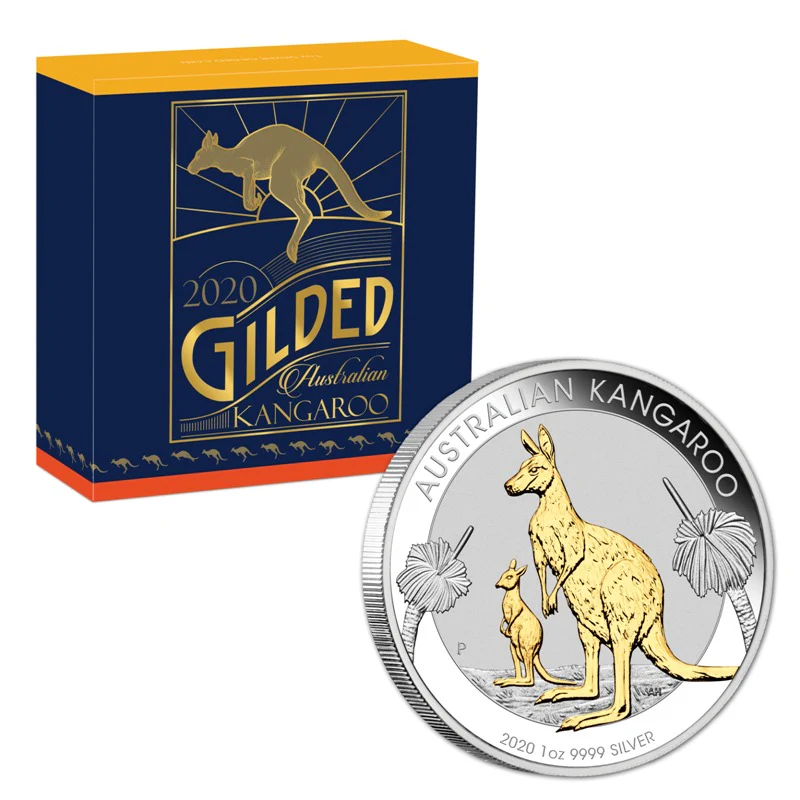 2020 Gilded Kangaroo 1oz Silver