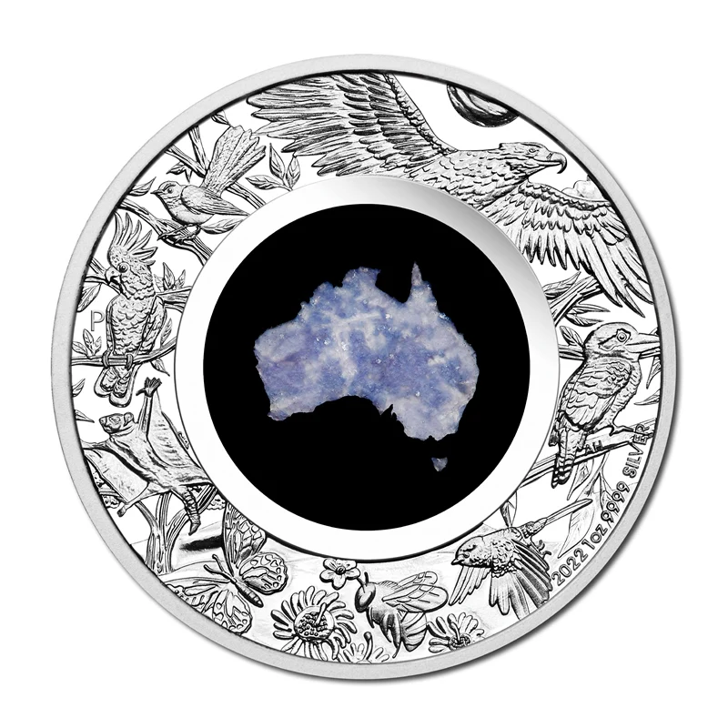 2022 Great Southern Blue Lepidolite 1oz Silver Proof - Image 2