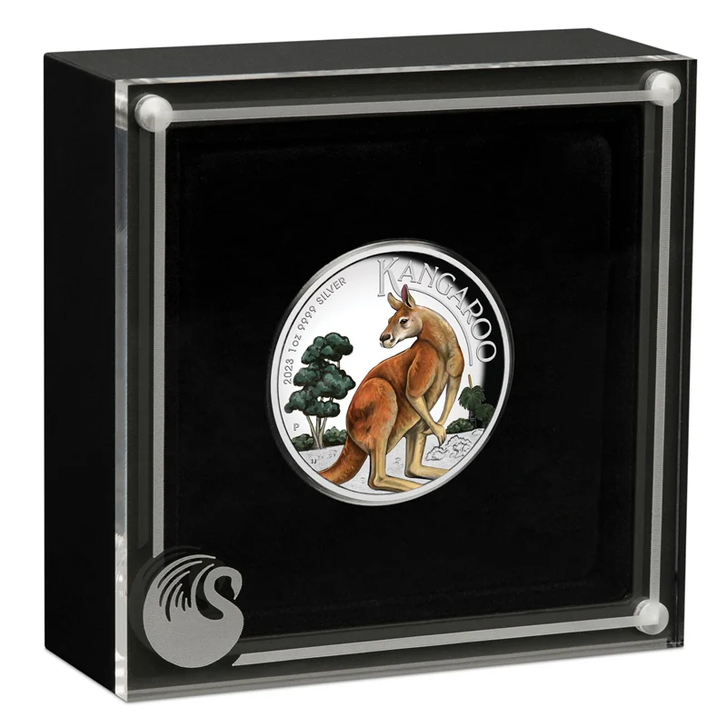 2023 Kangaroo 1oz Silver Colour High Relief - Image 4