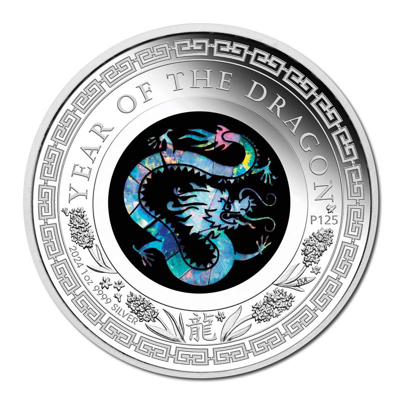 2024 Australian Opal Lunar Dragon 1oz Silver Proof - Image 2