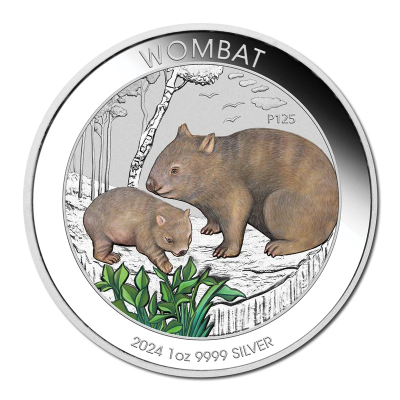 2024 Wombat 1oz Silver Coloured in Card - Image 2