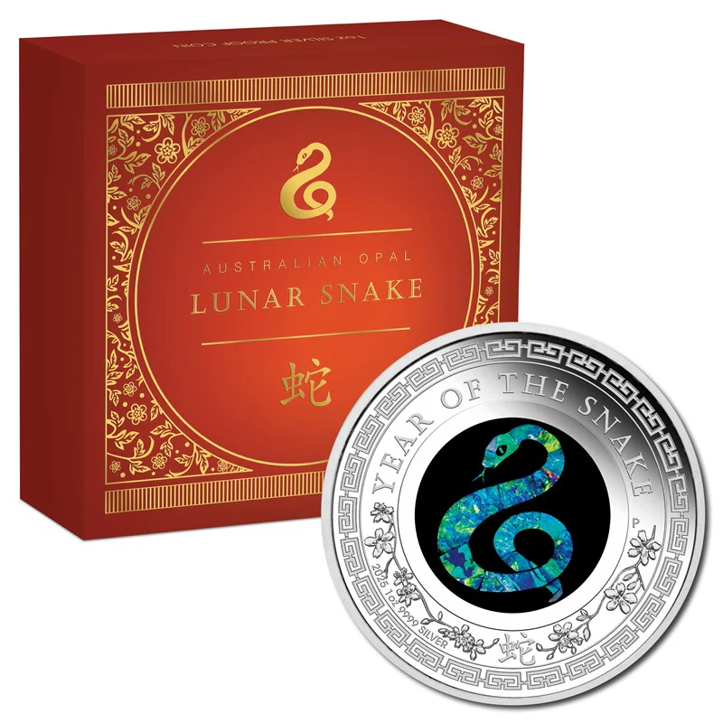 2025 Australian Opal Lunar Snake 1oz Silver Proof