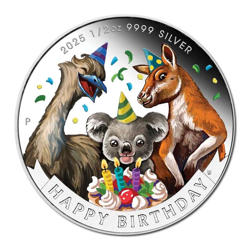 2025 Happy Birthday Coloured 1/2oz Silver Proof - Image 2