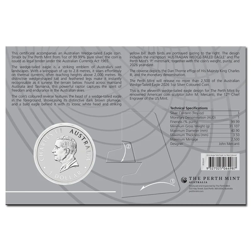 2026 Wedge-Tailed Eagle 1oz Silver Coloured - Image 4