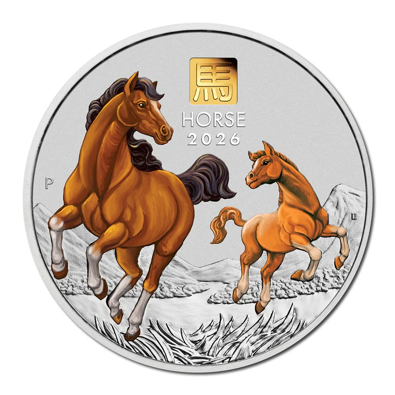 2026 Year of the Horse 1 Kilo Silver Coin with Gold Privy Mark - Image 2