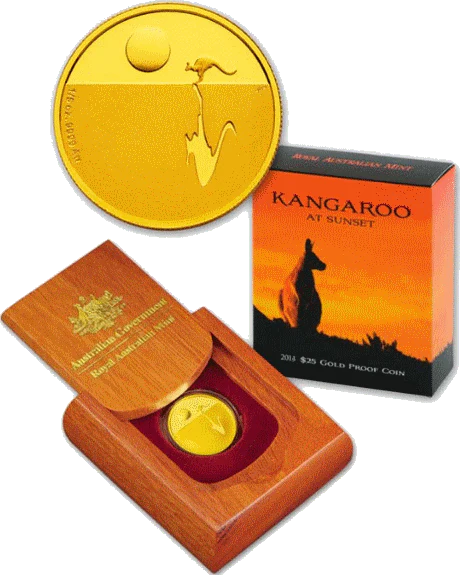 $25 2013 Kangaroo at Sunset Gold Proof - Image 2