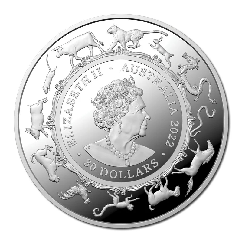 $30 2022 Year of the Tiger 1 Kilo Silver Proof - Image 3