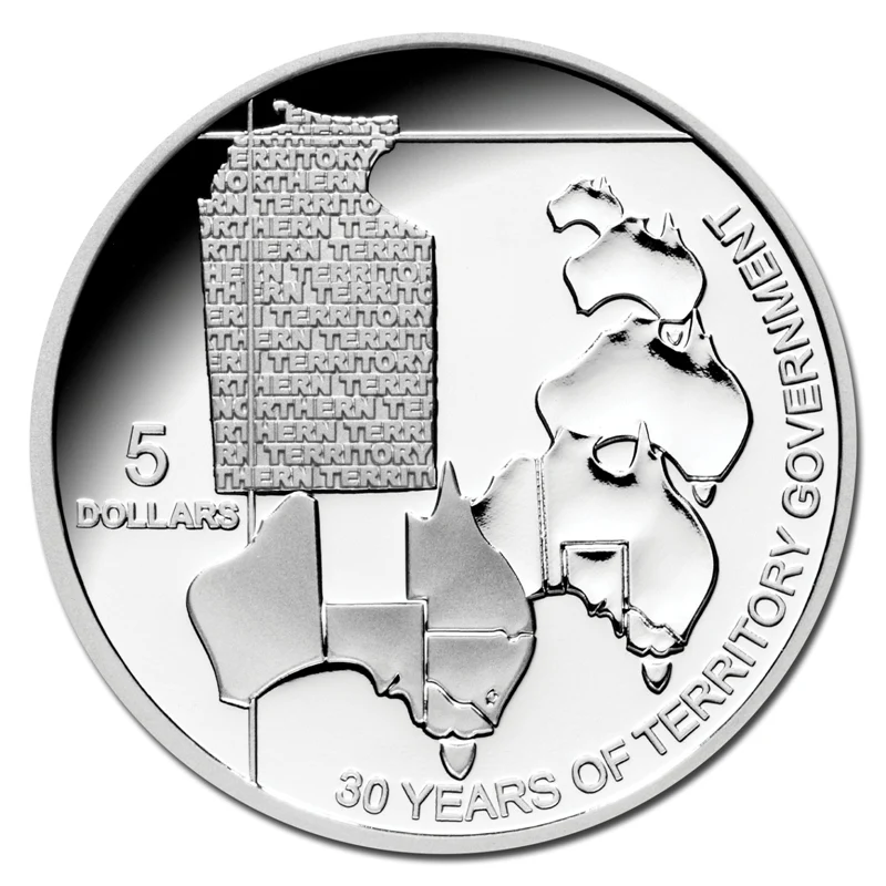 $5 2008 Northern Territory Government 30th Silver Proof - Image 2