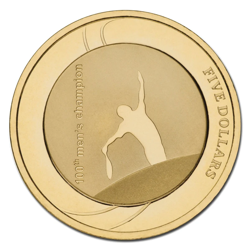 $5 2012 Australian Open Tennis 100th Men's Card Al/Bronze UNC - Image 2
