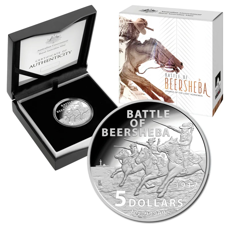 $5 2017 Battle of Beersheba 1oz Silver Proof