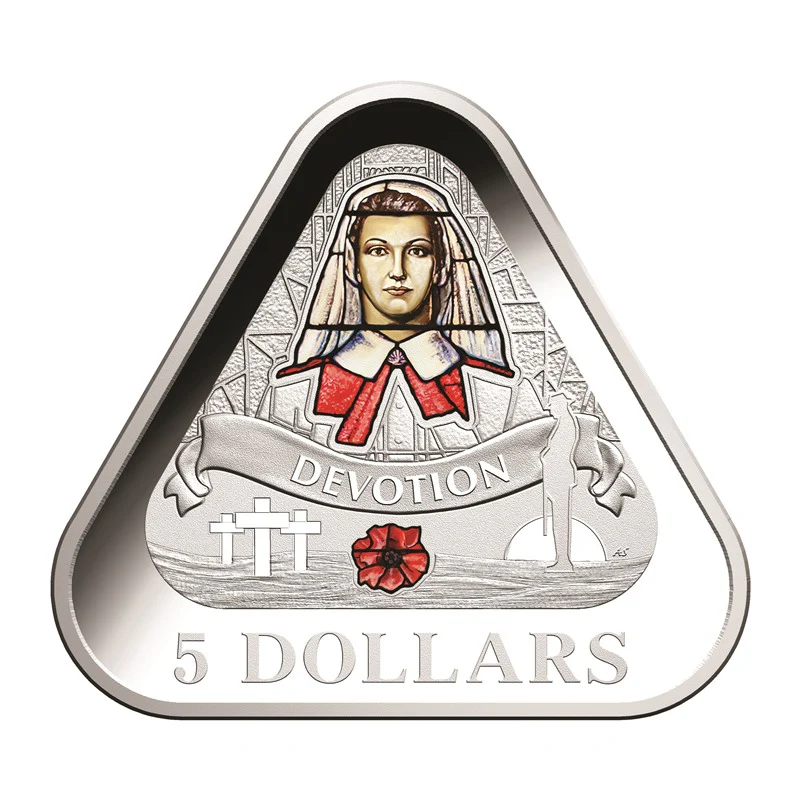 $5 2017 Front Line Angels Triangle Silver Proof - Image 2