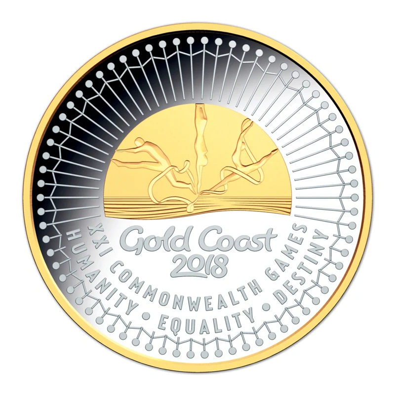 $5 2018 Commonwealth Games Gold Plated Silver Proof - Image 2