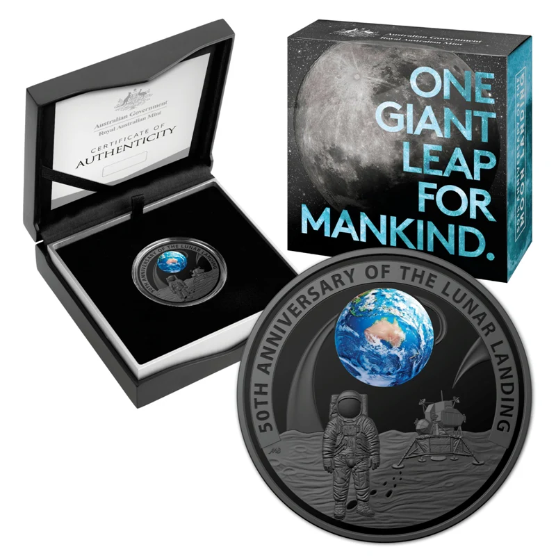 $5 2019 50th Anniversary of the Moon Landing Domed Silver Proof