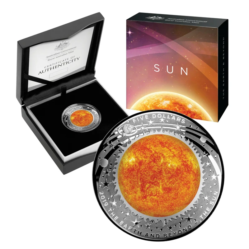 $5 2019 The Earth & Beyond - The Sun Domed Silver Proof