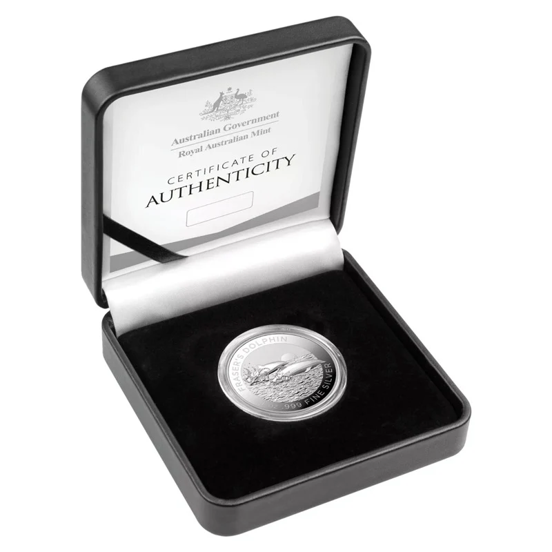 $5 2021 Fraser's Dolphin 1oz Silver High Relief Proof - Image 3