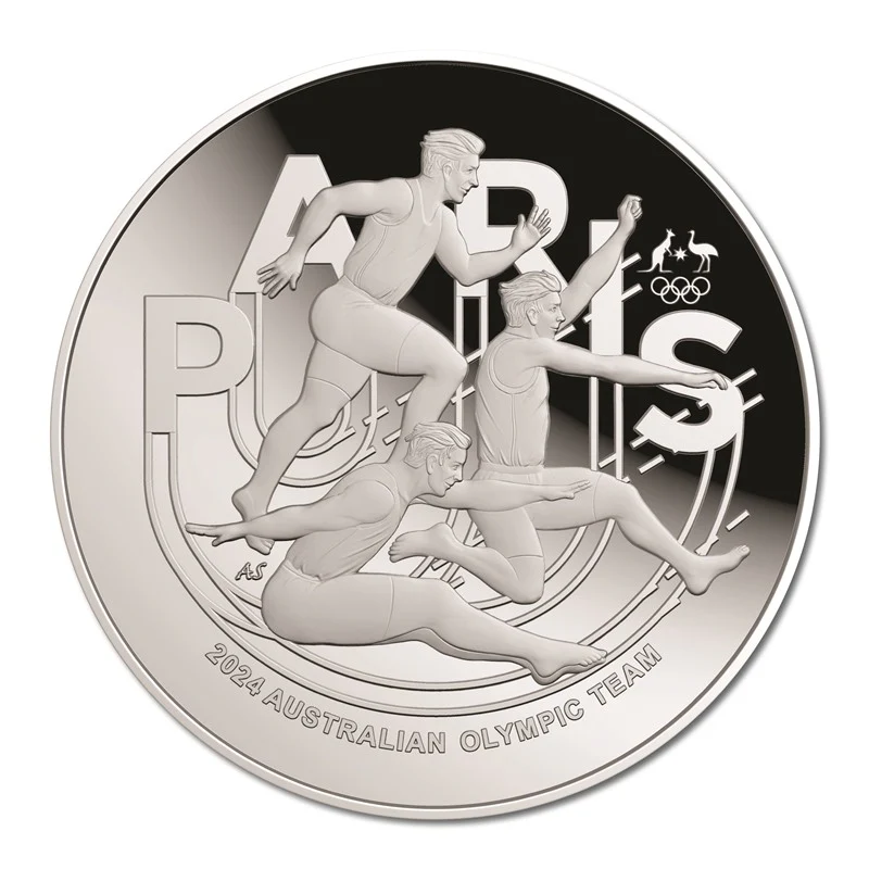 $5 2024 Australian Olympic Team Silver Domed Proof - Image 2
