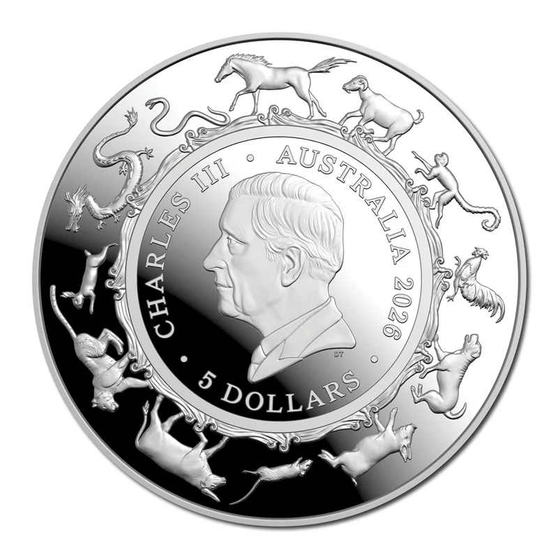 $5 2026 Year Of The Horse 1oz Silver Proof Domed - Image 3