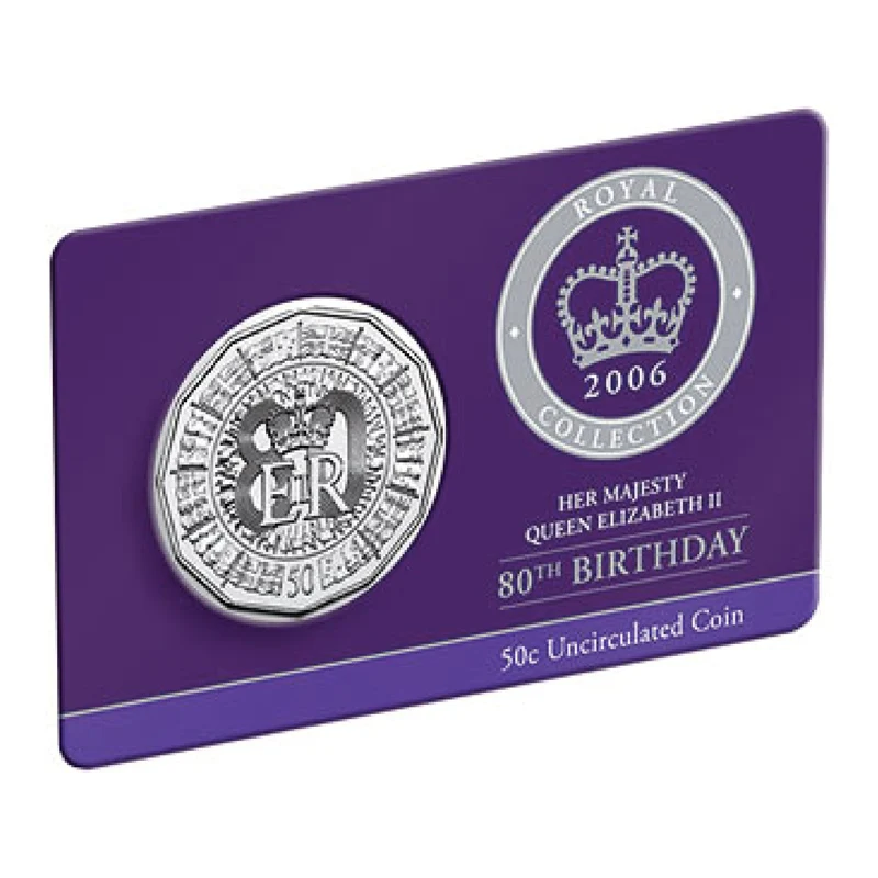 50c 2006 Queen Elizabeth 80th Birthday UNC - Variety Error - Image 2