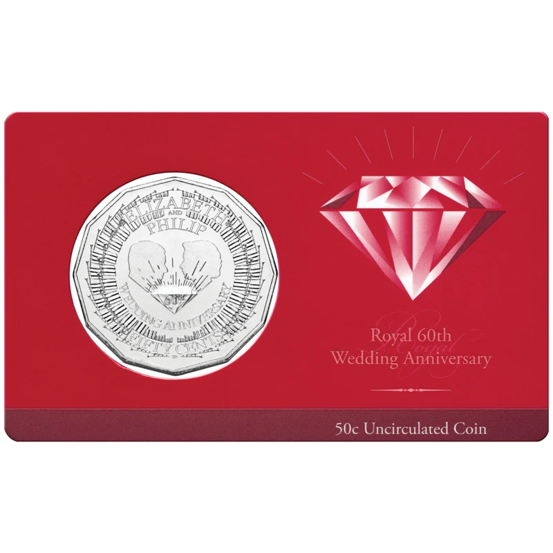 50c 2007 Diamond Wedding 60th Card UNC - Image 2