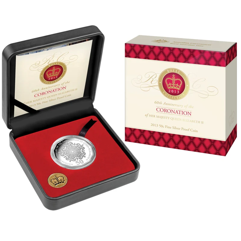 50c 2013 Coronation 60th Anniversary QEII Silver Proof