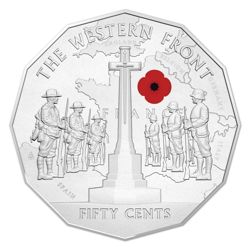 50c 2014 Australians at War - The Western Front Carded UNC - Image 2