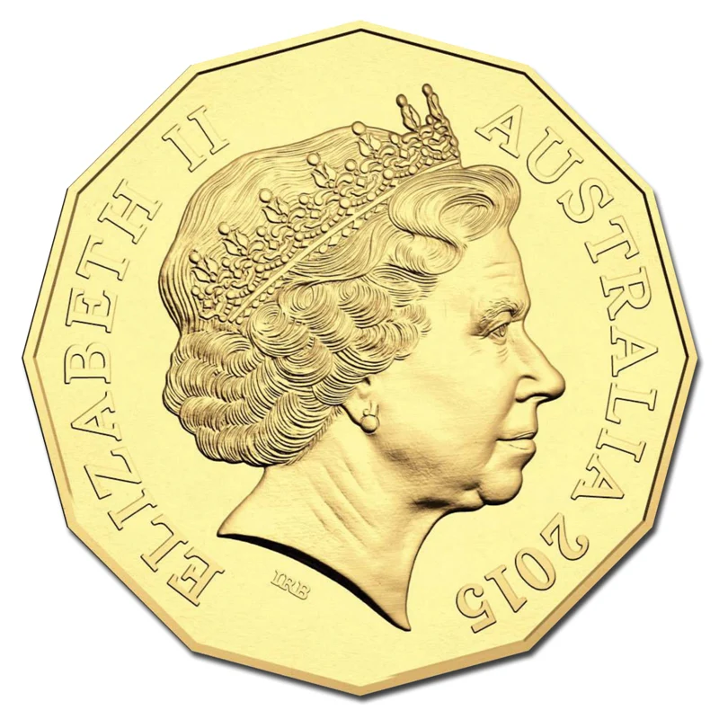 50c 2015 50th Ann. of the Royal Australian Mint Gold Plated 'Open Day' UNC - Image 3