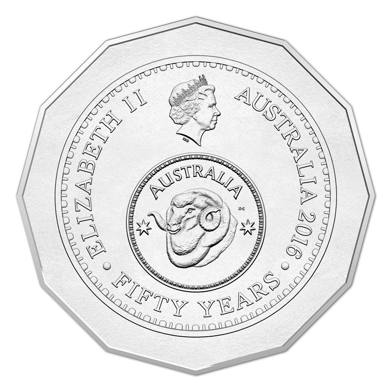 50c 2016 50th Anniversary Decimal Currency MINT ROLL - Image 3