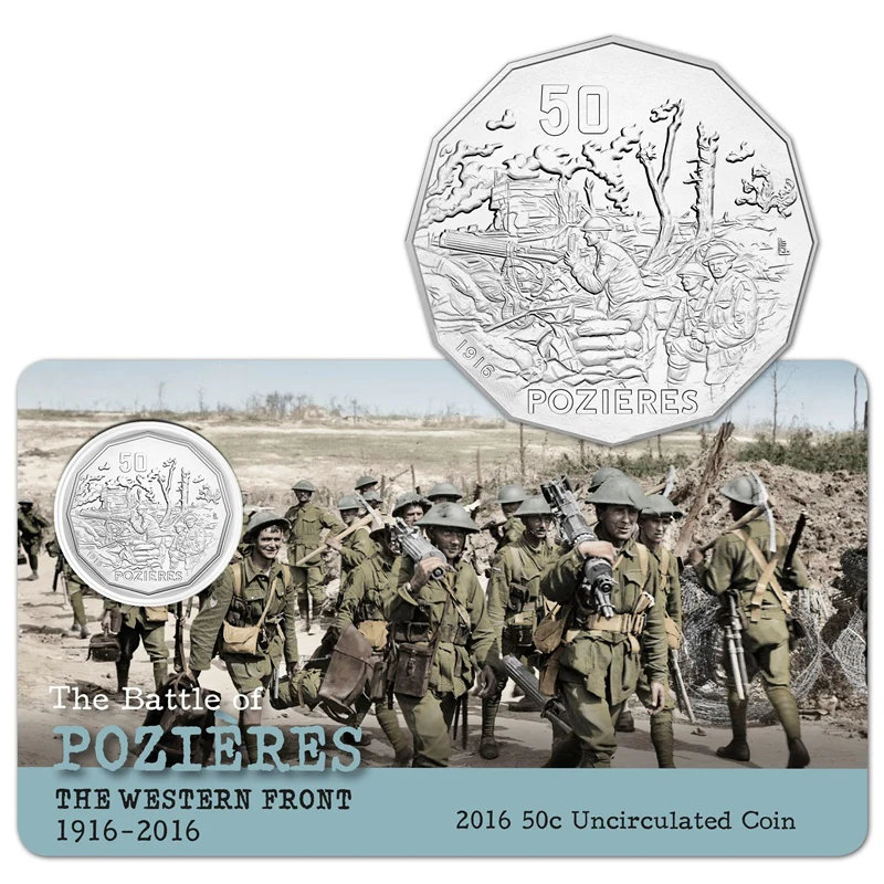 50c 2016 The Battle of Pozieres UNC