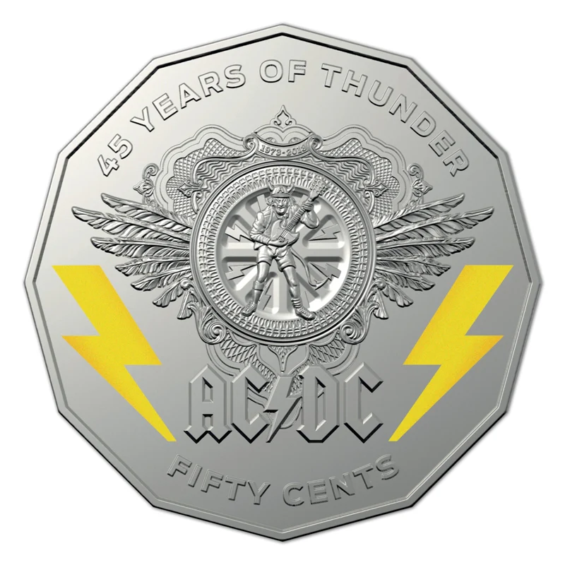 50c 2018 AC/DC 45 Year of Thunder UNC - Image 2