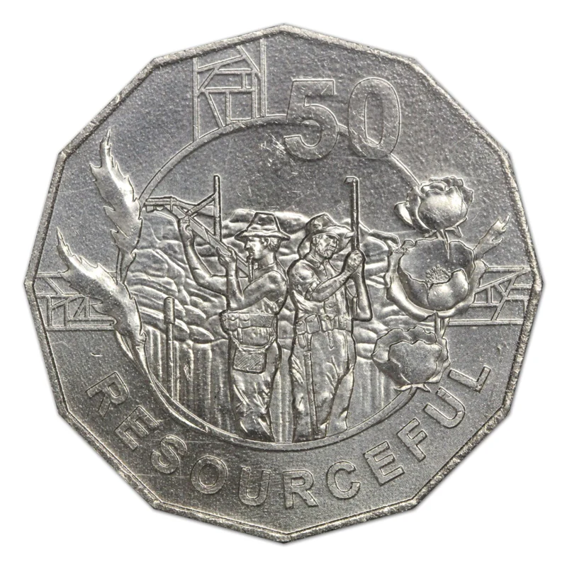 50c 2018 ANZAC Spirit - Resourceful UNC - Image 2
