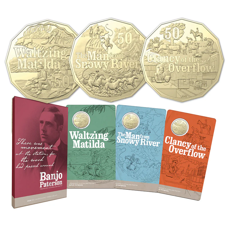 50c 2020 Banjo Paterson 3 Coin Set UNC