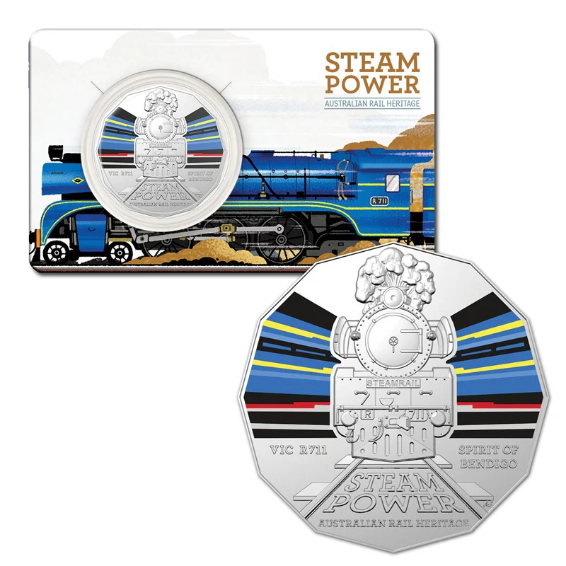 50c 2022 Australian Steam Trains 7 Coin Set - Image 5
