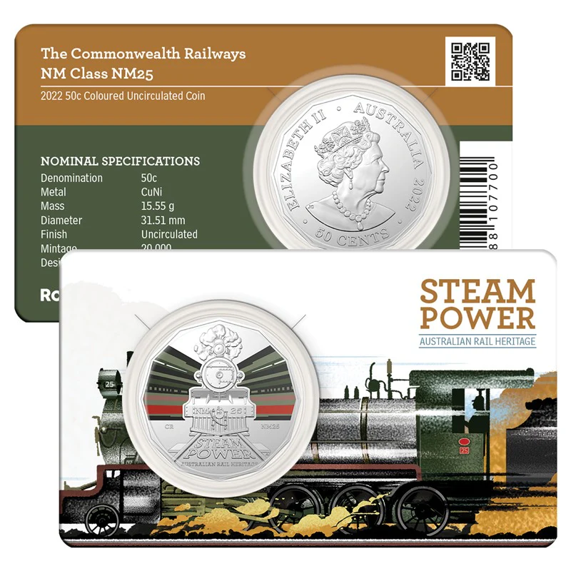50c 2022 Australian Steam Trains 7 Coin Set - Image 8