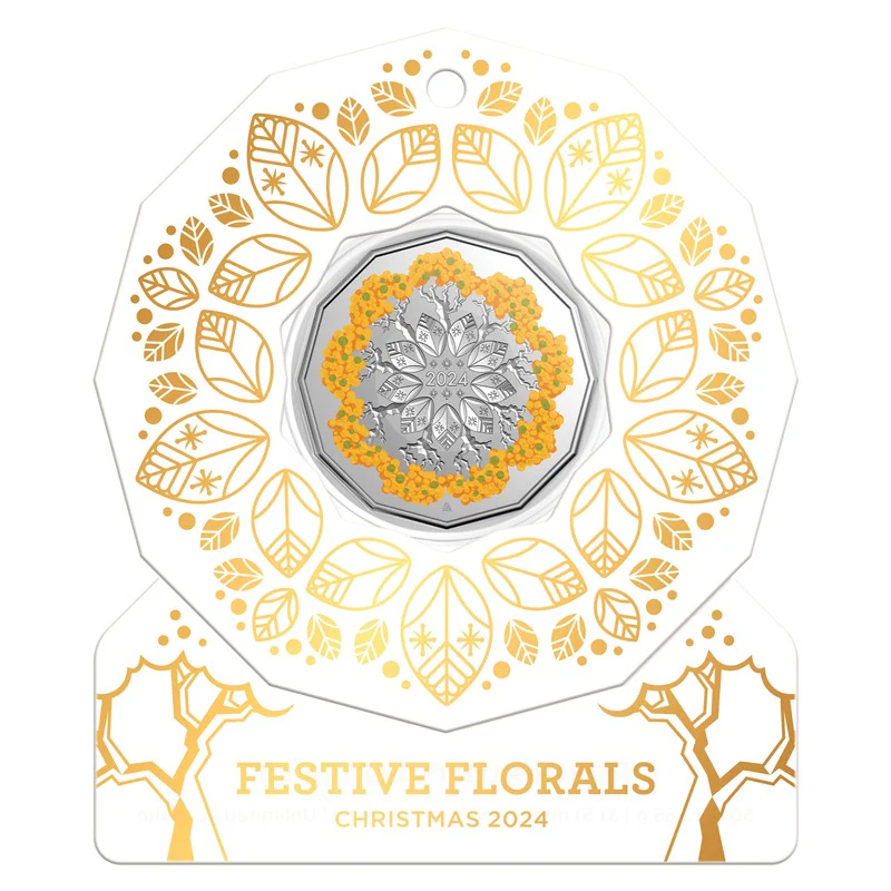 50c 2024 Christmas Festive Florals UNC - Set of 5 - Image 6