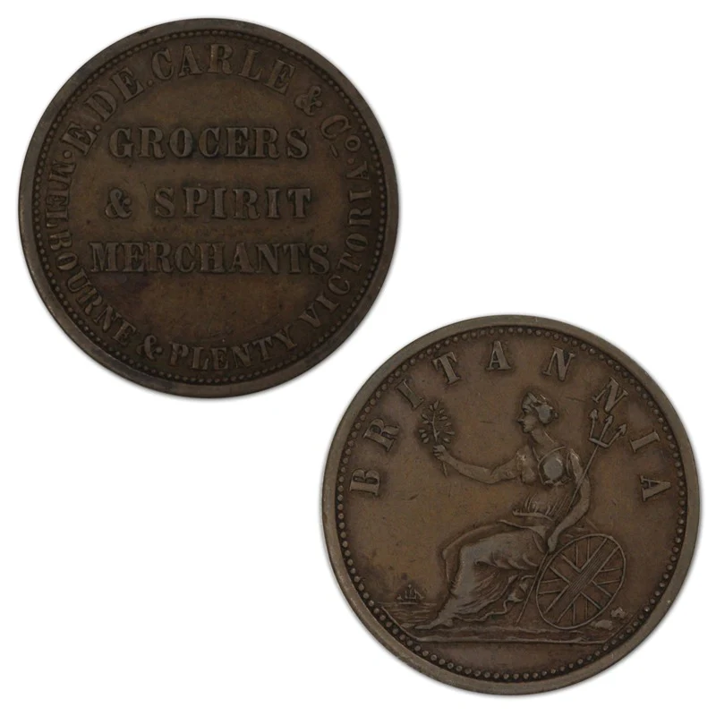 Australia ND E. De Carle & Co. Penny Token A.104 - Image 3