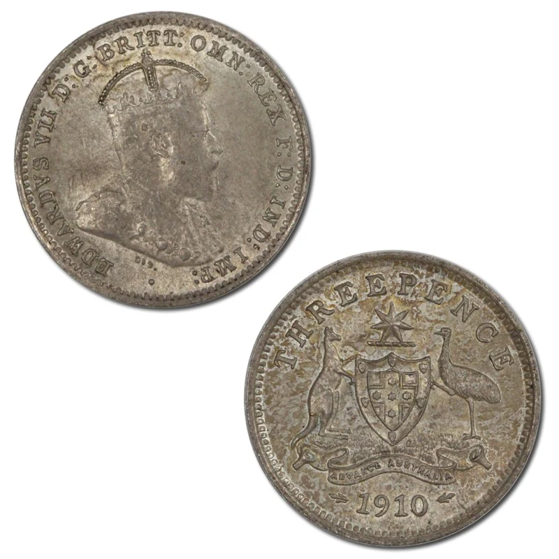 Australia 1910 Threepence UNC