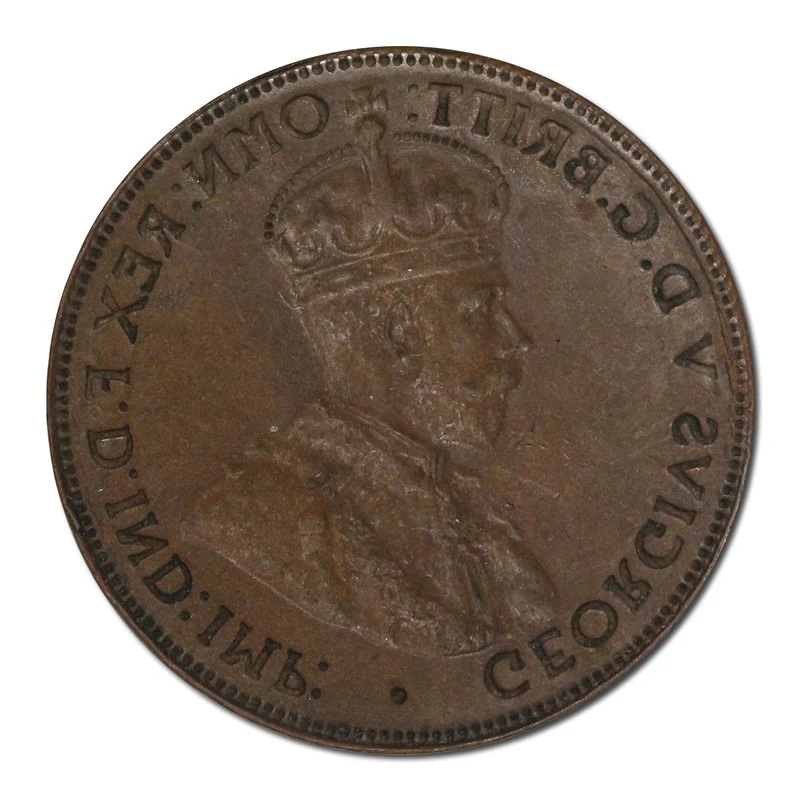 Australia (1911-36) Halfpenny Error Full Obverse Brockage