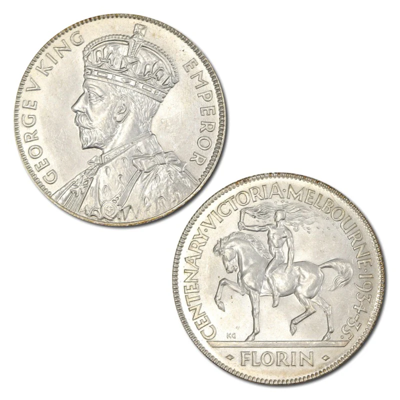 Australia 1934/5 Melbourne Centenary Florin - Image 2
