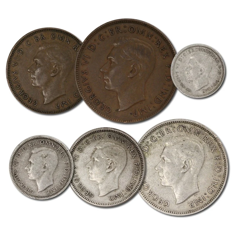 Australia 1939 Pre-Decimal 6 Coin Set - Image 2