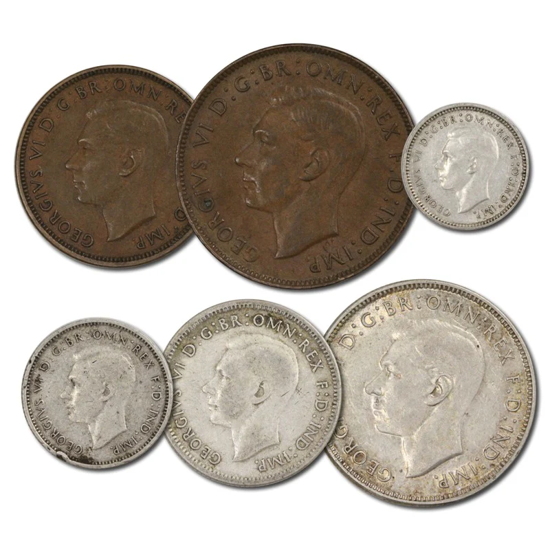 Australia 1940 Pre-Decimal 6 Coin Set - Image 2