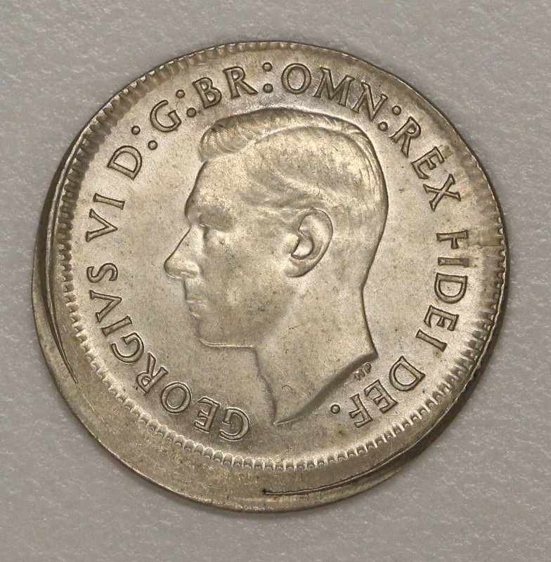 Australia 1952 Melbourne Sixpence Error 10% Mistrike - Image 2
