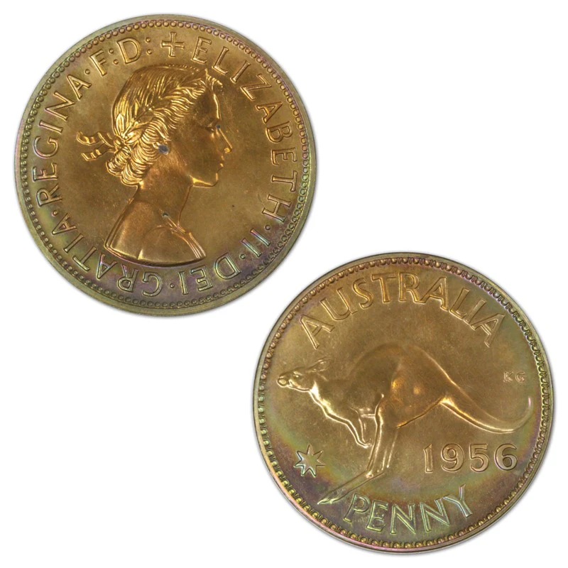 Australia 1956 Melbourne Mint Proof Penny - Image 3
