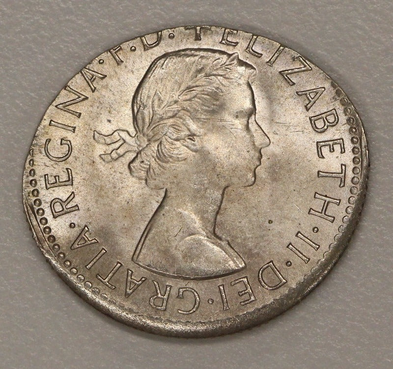 Australia 1961 Melbourne Shilling Error Curved Planchet - Image 2
