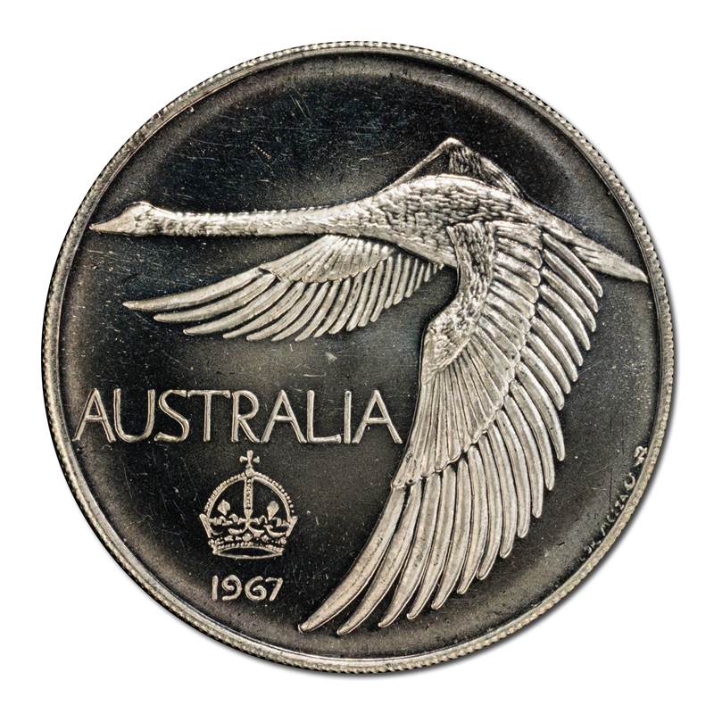 Australia 1967 Pattern Silver Swan Dollar PCGS MS67 - Image 3