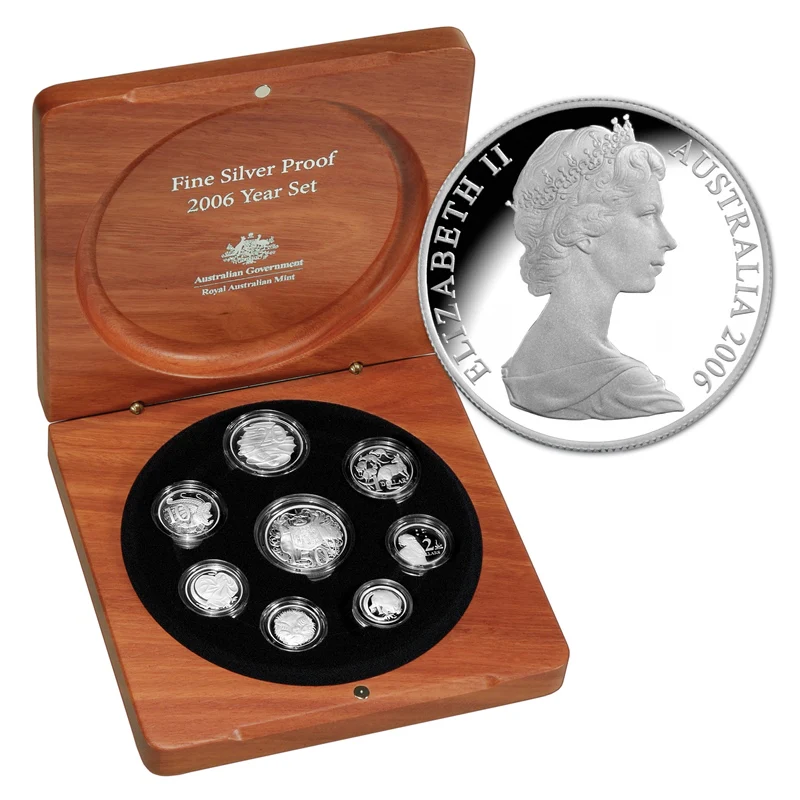 2006 Australia Fine Silver 8 Coin Proof Year Set