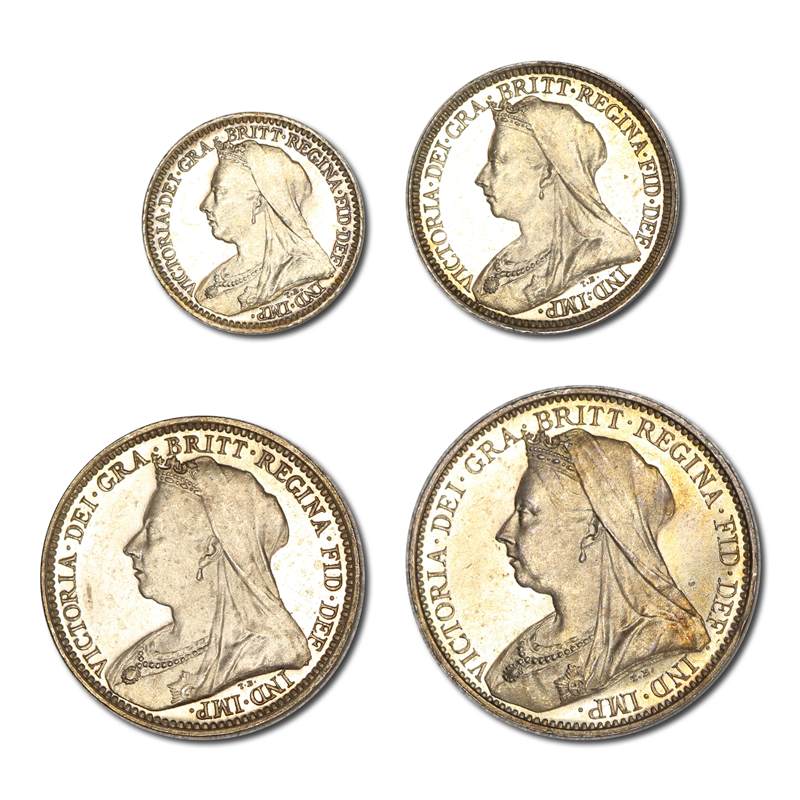 Great Britain 1893 Victoria Veiled Head Maundy Set - Image 2