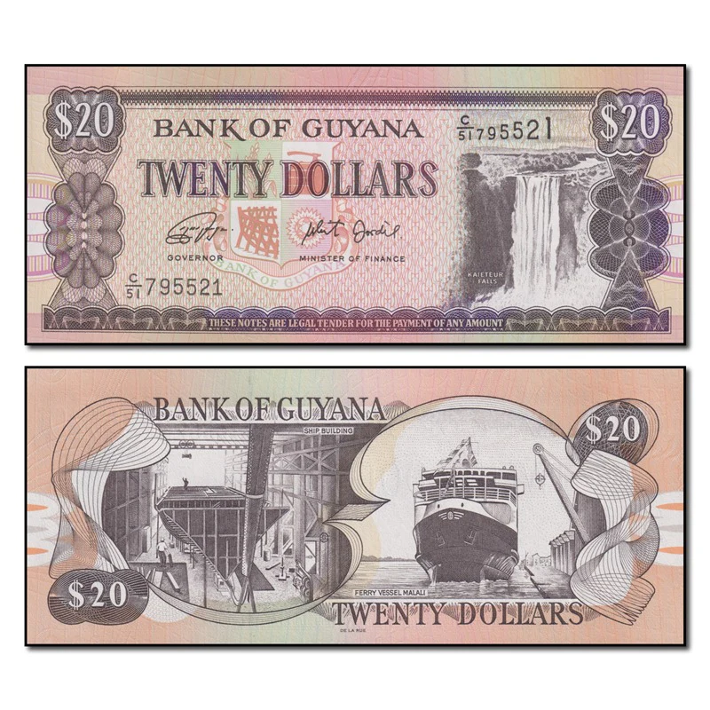 Guyana (1996-2018) 20 Dollars P.30 CFU - Image 2
